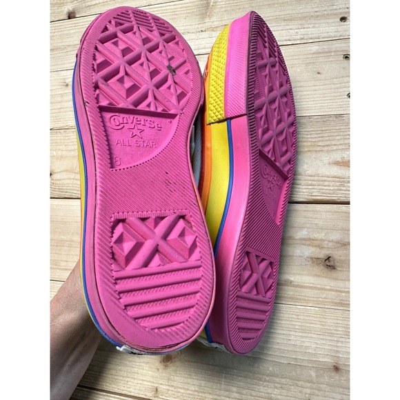Converse All Star Rainbow Platform‎ Sneakers Low Top Casual Shoes Size 8 - Picture 4 of 6
